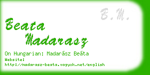 beata madarasz business card