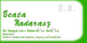 beata madarasz business card